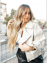 Nikki Leather Jacket In Cream - She Styles ~Your Image~