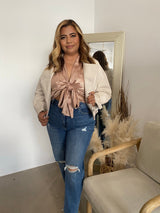 Nikki Leather Jacket In Cream - She Styles ~Your Image~