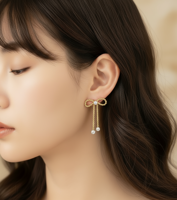 Bow dangle earrings