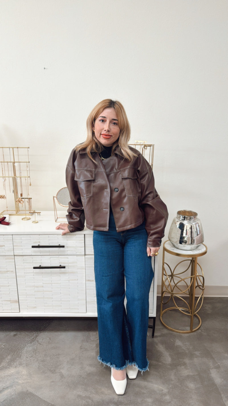 Shay Brown Cropped Jacket