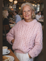Old Money Ella Pink Cable Knit Sweater