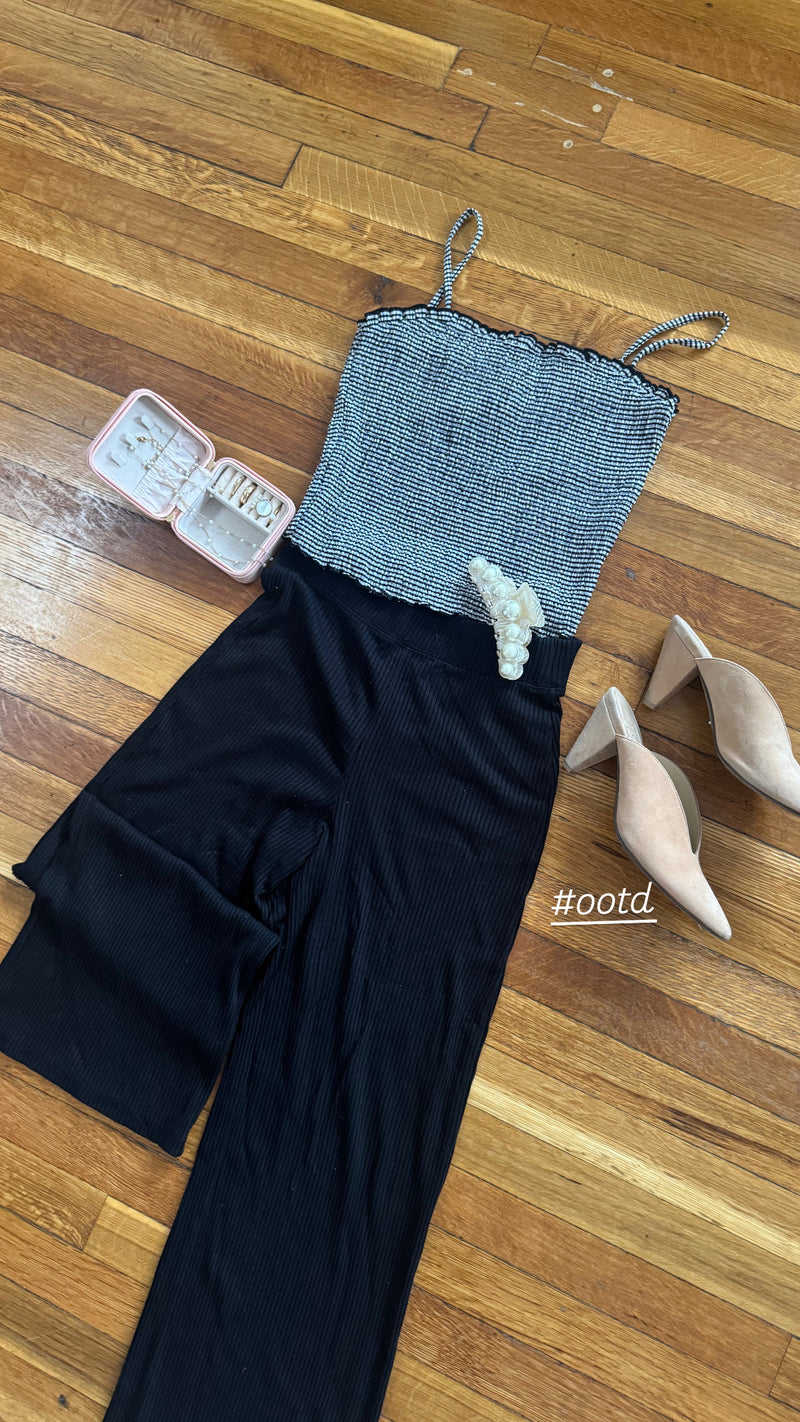 Carrie Black Gingham Top