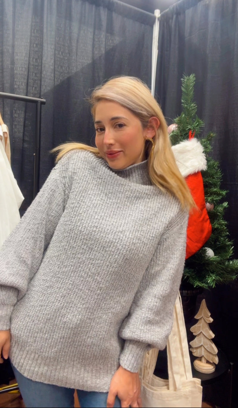 Stella Grey knit turtle neck