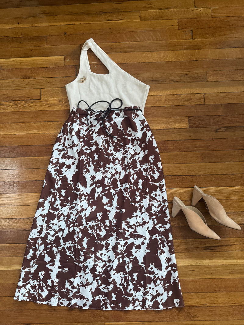 Catalina Cow Print Skirt