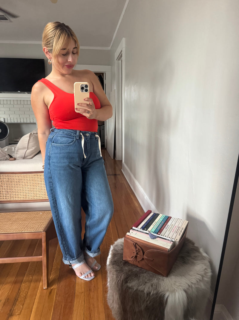 Berry Red off Shoulder Grecian Top