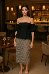 Sweet Black off Shoulder Top