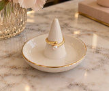 Gold-Tone Pearl Accent Open Ring
