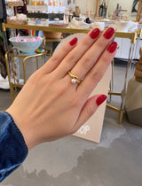 Gold-Tone Pearl Accent Open Ring
