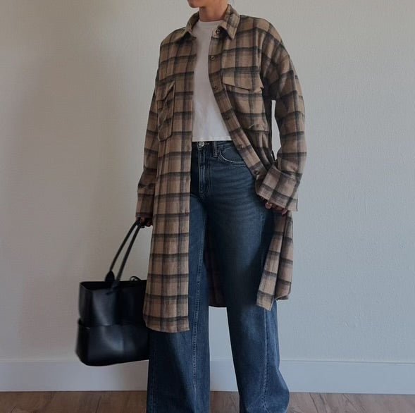 Flannel Duster Jacket - She Styles ~Your Image~Apparel & Accessories