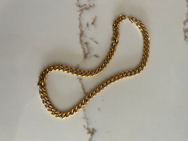 Emma Gold Curb  Unisex Necklace