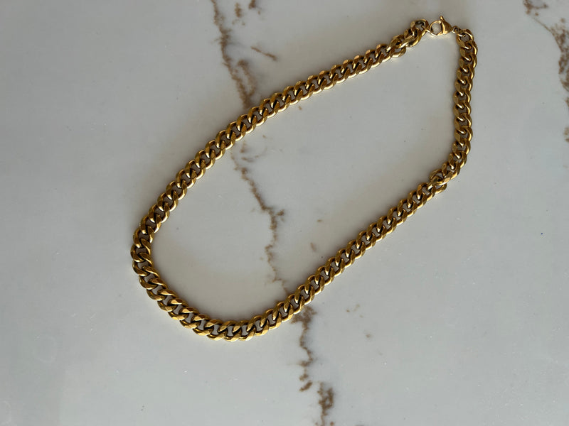 Emma Gold Curb  Unisex Necklace