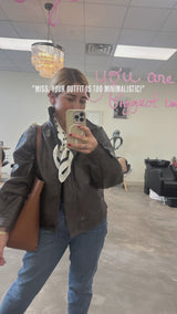 Blake Chocolate Over Sized Vintage Bomber Jacket