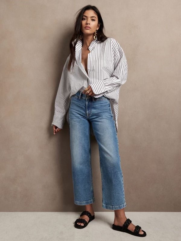 Wide leg cropped Jeans - She Styles ~Your Image~