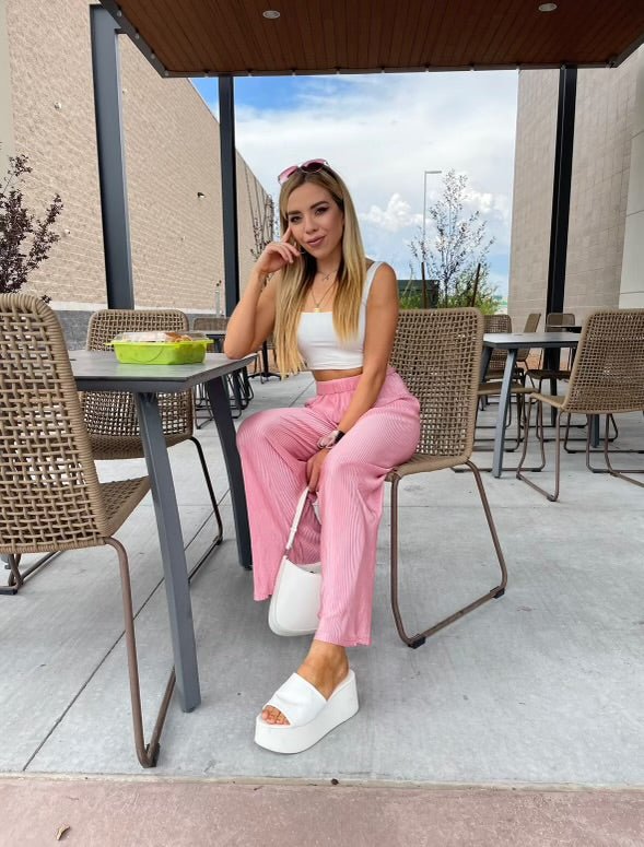 Wide leg pink pants - She Styles ~Your Image~