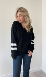 Nothing Like it V-neck Stripped Sweater - She Styles ~Your Image~