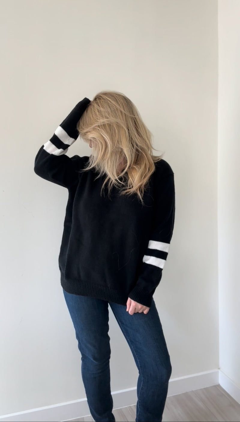 Nothing Like it V-neck Stripped Sweater - She Styles ~Your Image~