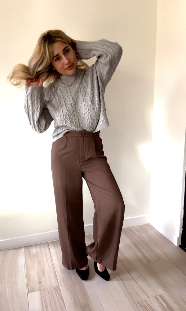 Posh Brown Trouser Pants - She Styles ~Your Image~